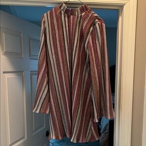 Striped Long Sleeve Dress - Multicolor